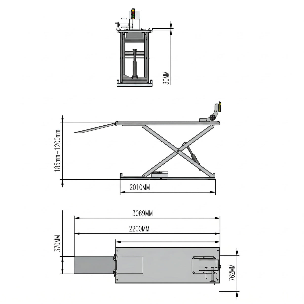 Motor Bike, Cycle 520Kg Large Commercial Hydraulic Lift Table Hoist With Bonus Jack OPK-ME500