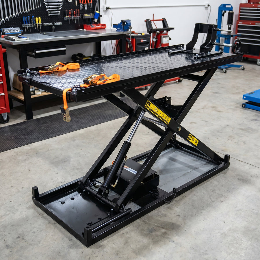 Motor Bike, Cycle 520Kg Large Commercial Hydraulic Lift Table Hoist With Bonus Jack OPK-ME500