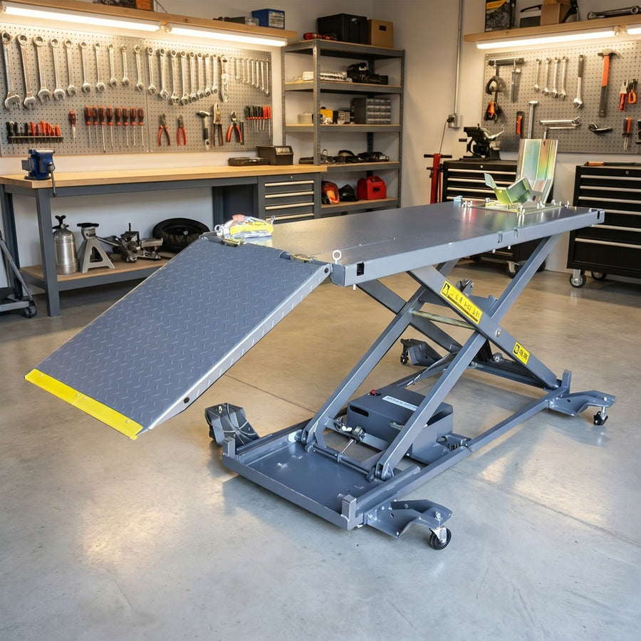 Commercial 1000kg Hydraulic Motor Bike, Cycle Lift Table Hoist For 4 Wheel Motorbikes OPK-ME-2200