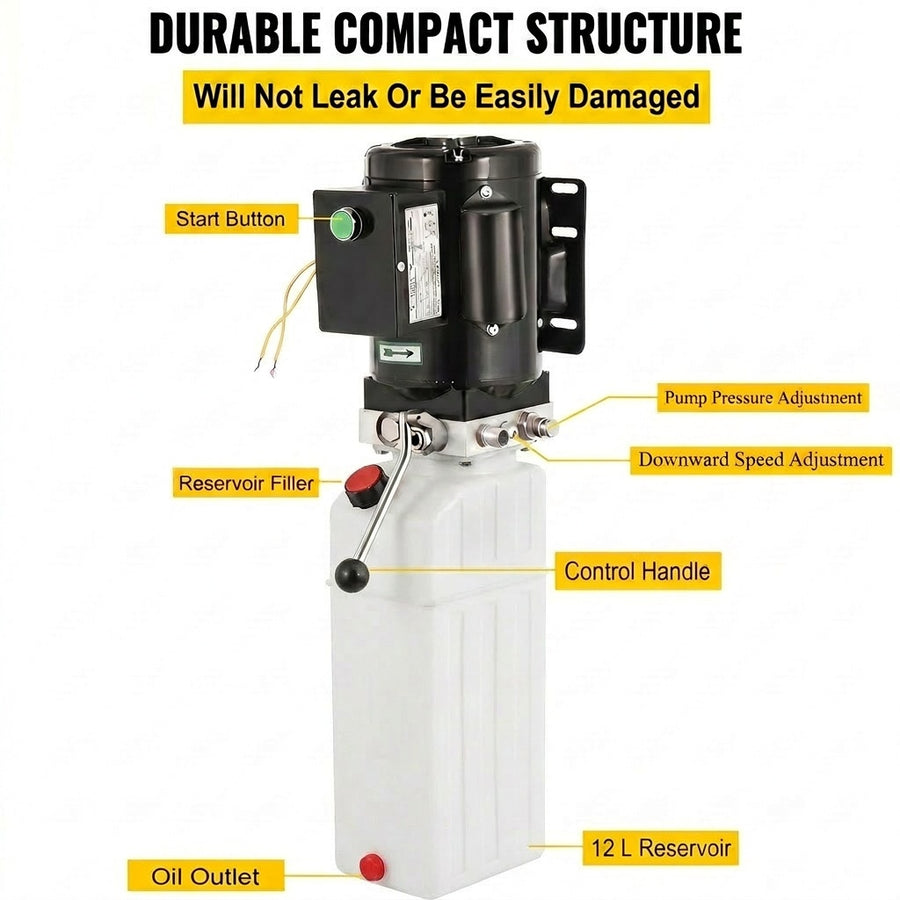 Three Phase 415v 10amp Car Hoist Hydraulic Pump Power Pack 12L Tank