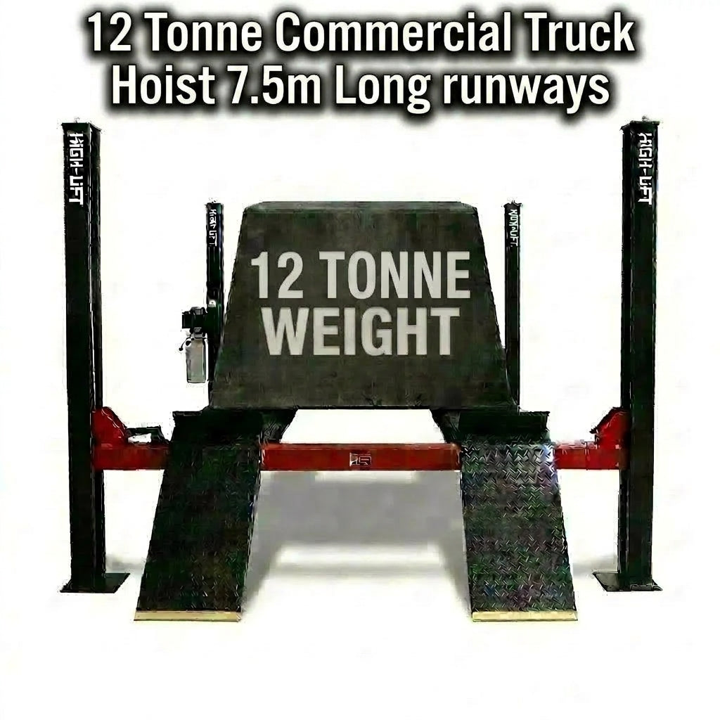 Highlift YL-12, 12 Ton 4 Post Truck Hoist Extra Long 7.5Meters
