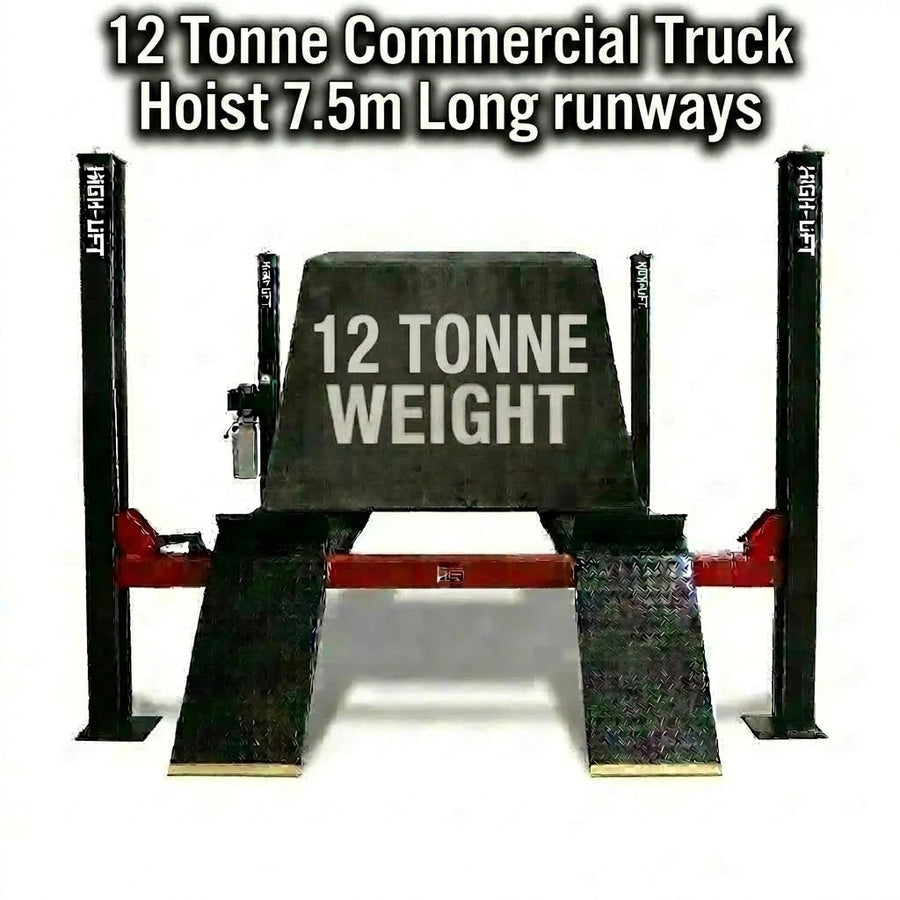 Highlift YL-12, 12 Ton 4 Post Truck Hoist Extra Long 7.5Meters