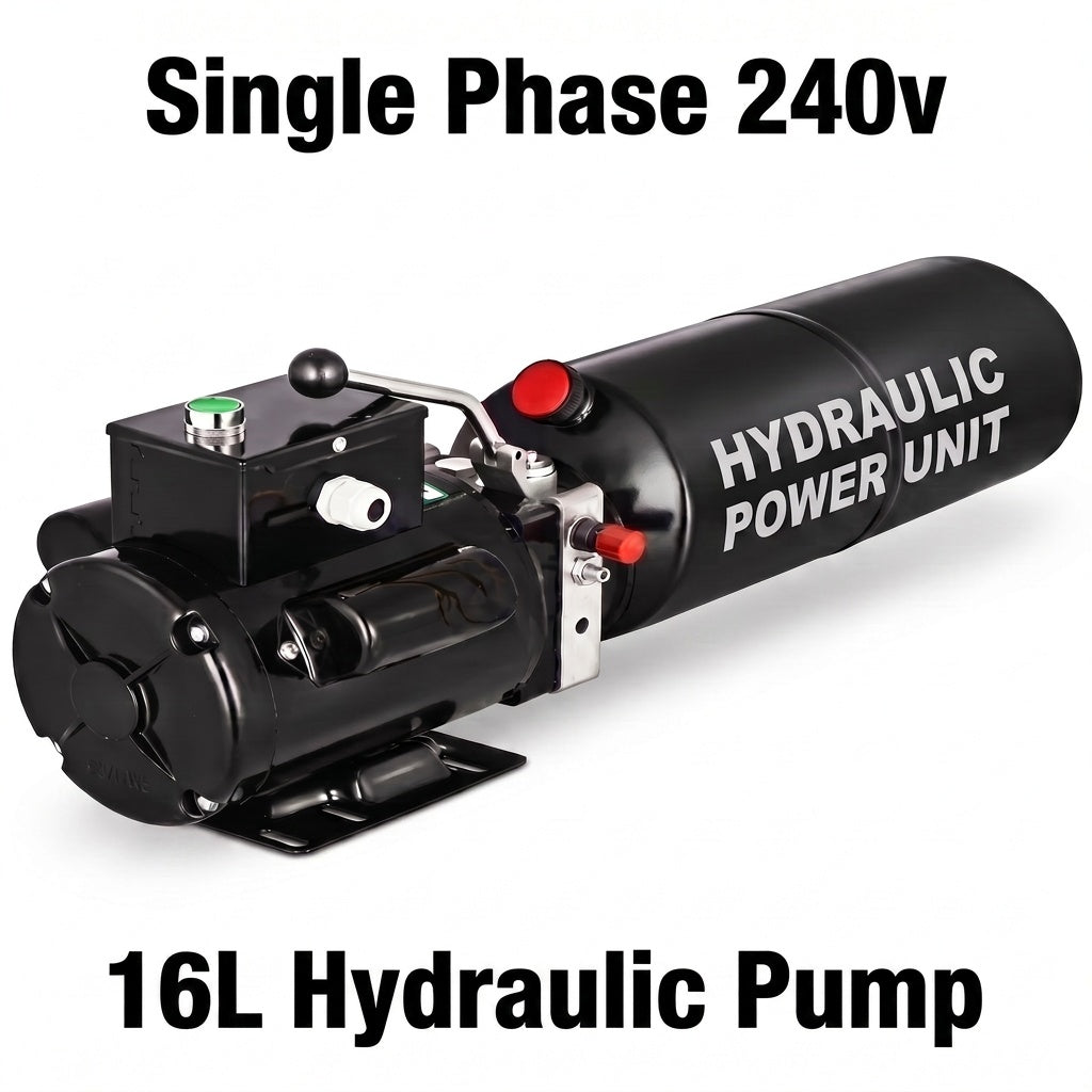 Single Phase 240v 10amp Car Hoist Hydraulic Pump Power Pack 16L Steel Tank