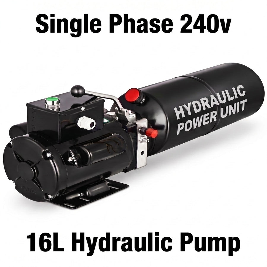 Single Phase 240v 10amp Car Hoist Hydraulic Pump Power Pack 16L Steel Tank
