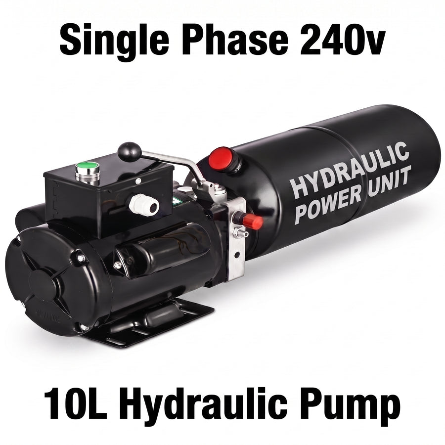 Single Phase 240v 10amp Car Hoist Hydraulic Pump Power Pack 10L Steel Tank