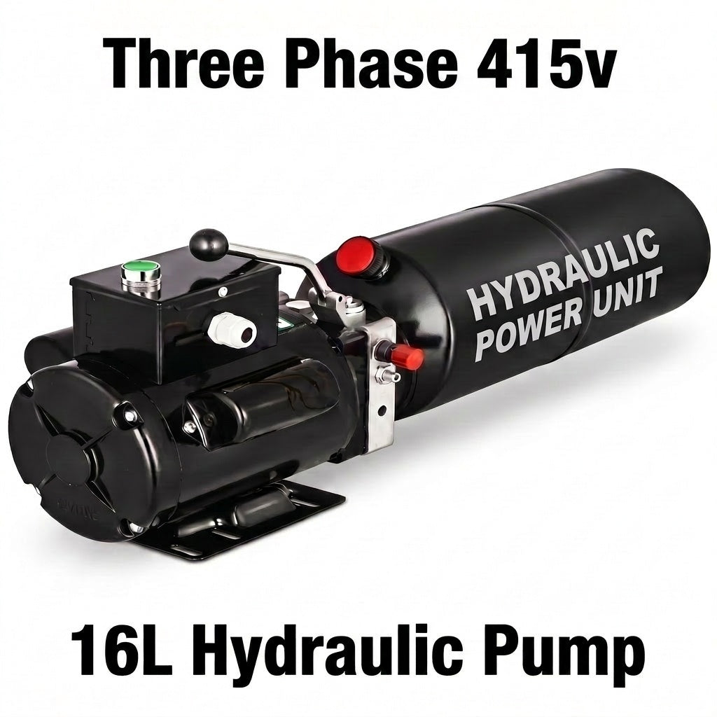 Three Phase 415v 10amp Car Hoist Hydraulic Pump Power Pack 16L Steel Tank