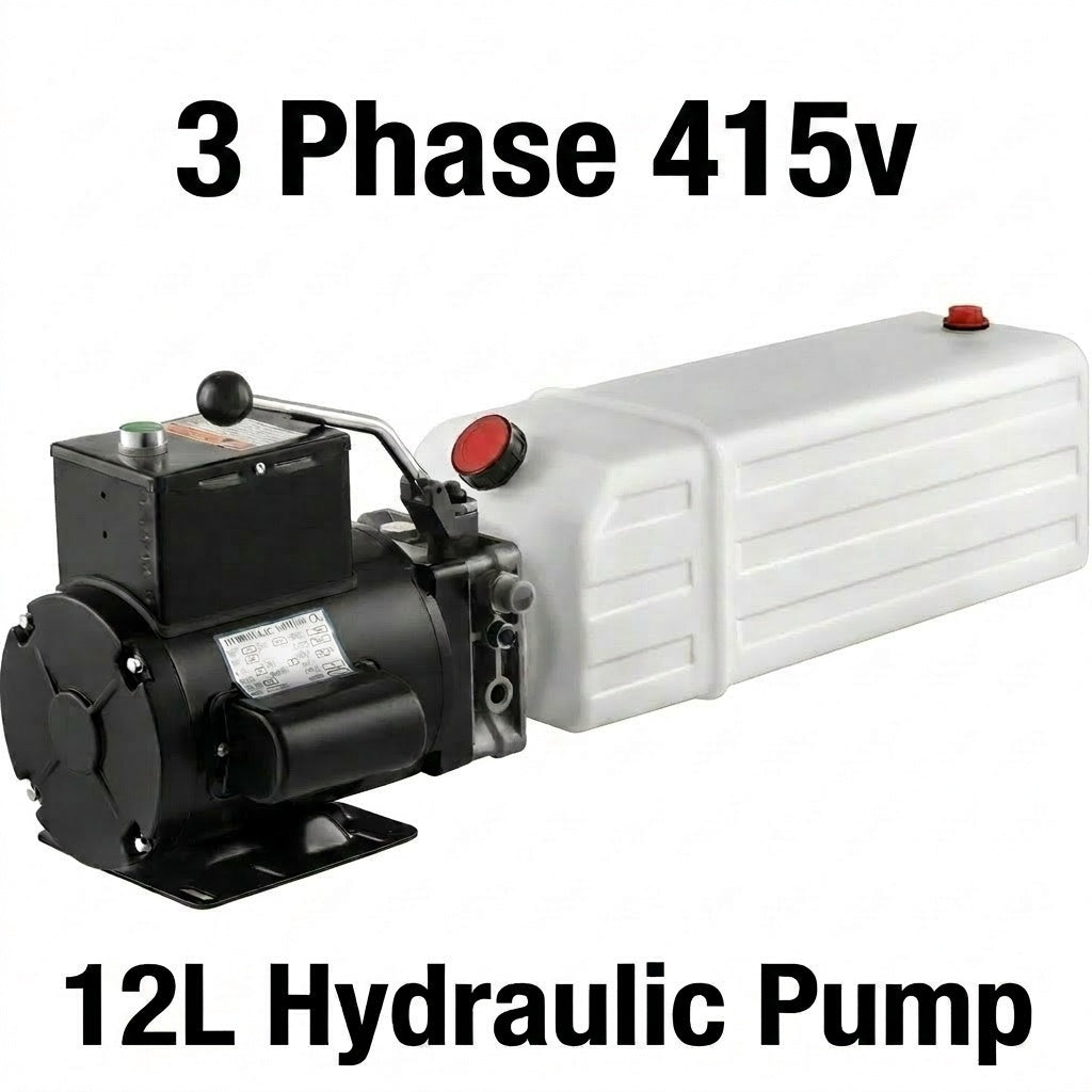 Three Phase 415v 10amp Car Hoist Hydraulic Pump Power Pack 12L Tank