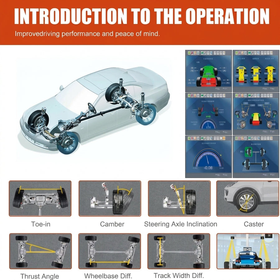 V3D-KL 3D Car Wheel Aligner, Laser Wheel Alignment Machine Automatic Lateral Beam