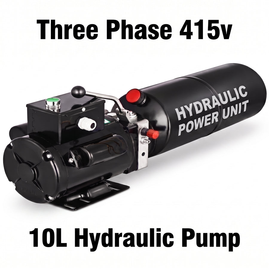 Three Phase 415v 10amp Car Hoist Hydraulic Pump Power Pack 10L Steel Tank