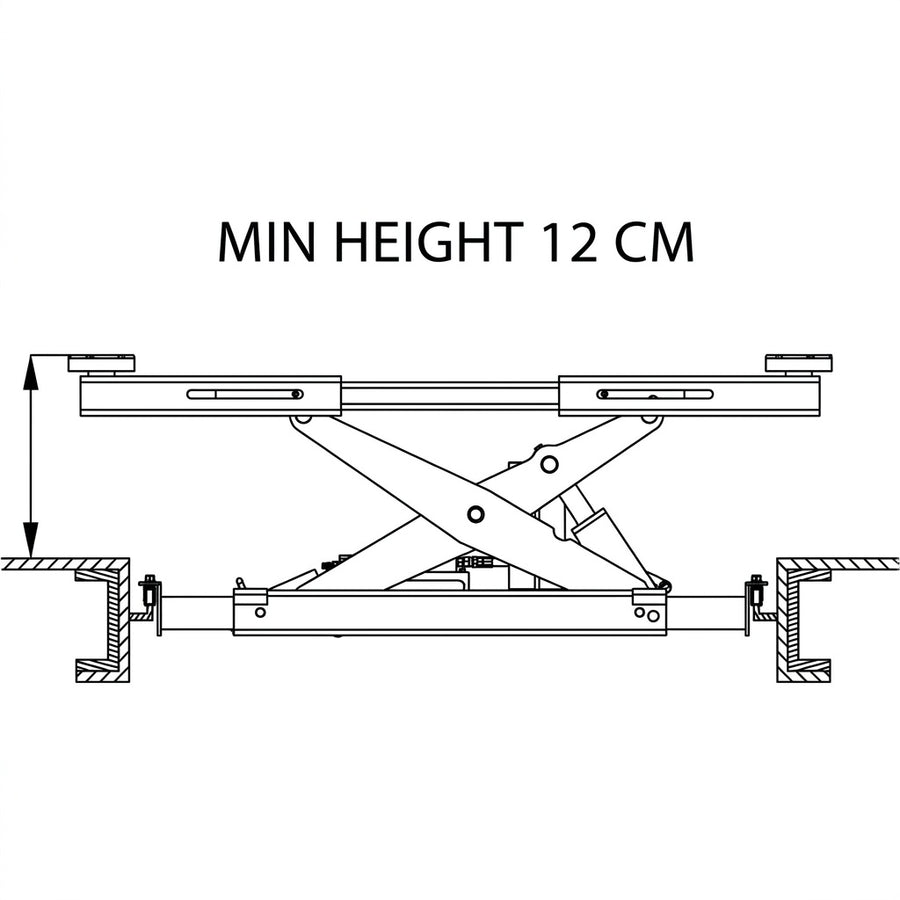 2 Tonne Car Hoist Rolling Bridge Jack to Suit YLPF-4500 With Air/Hydraulic Pump