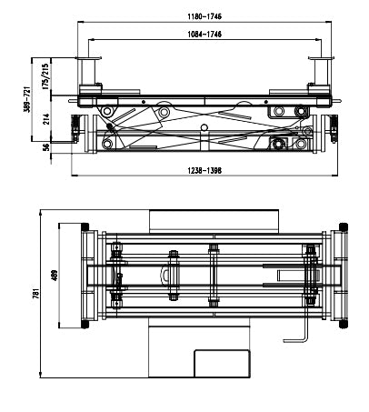 RJ-13500 6 Tonne, 17000Lbs Rolling Bridge Jack Suitable for Truck Hoists YL-12 & YL-15