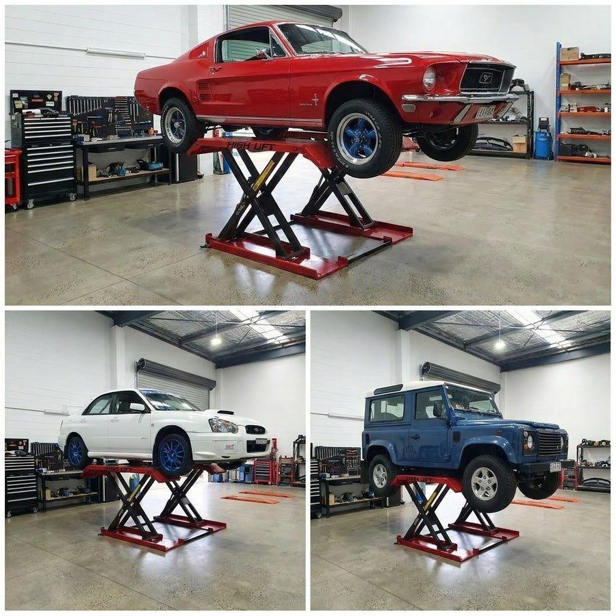 Highlift YL635BE CAR SCISSOR LIFT Max Lift Capacity 3.5Tonne With Electric Locks, Wheel Kit & Rubber Pads