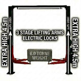 6.0 Tonne YL-650E Clear Floor Car Hoist Extra High Columns, Electric Lock Release 6000kg