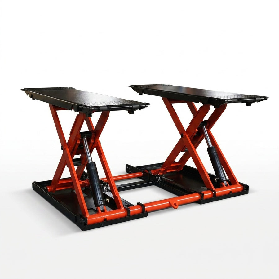 Highlift YL635BE CAR SCISSOR LIFT Max Lift Capacity 3.5Tonne With Electric Locks, Wheel Kit & Rubber Pads
