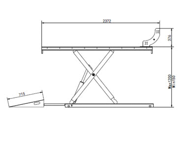 Large Commercial Hydraulic 700Kg Motorcycle Lift Table With Air Clamp & Bonus Jack- HL-800