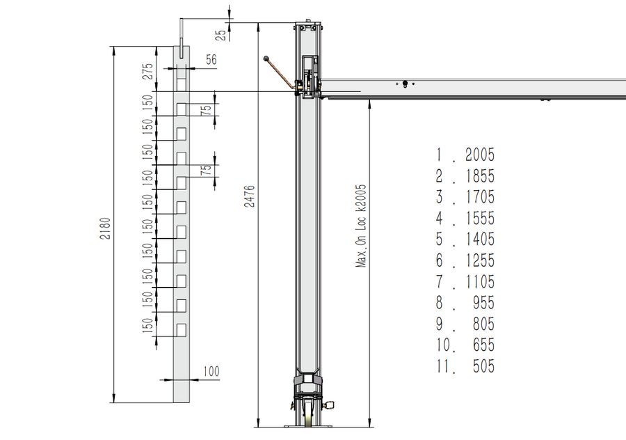 Highlift AYL4000-H 4 Post Car Hoist 4 Tonne Extra High Workshop Storage Hoist