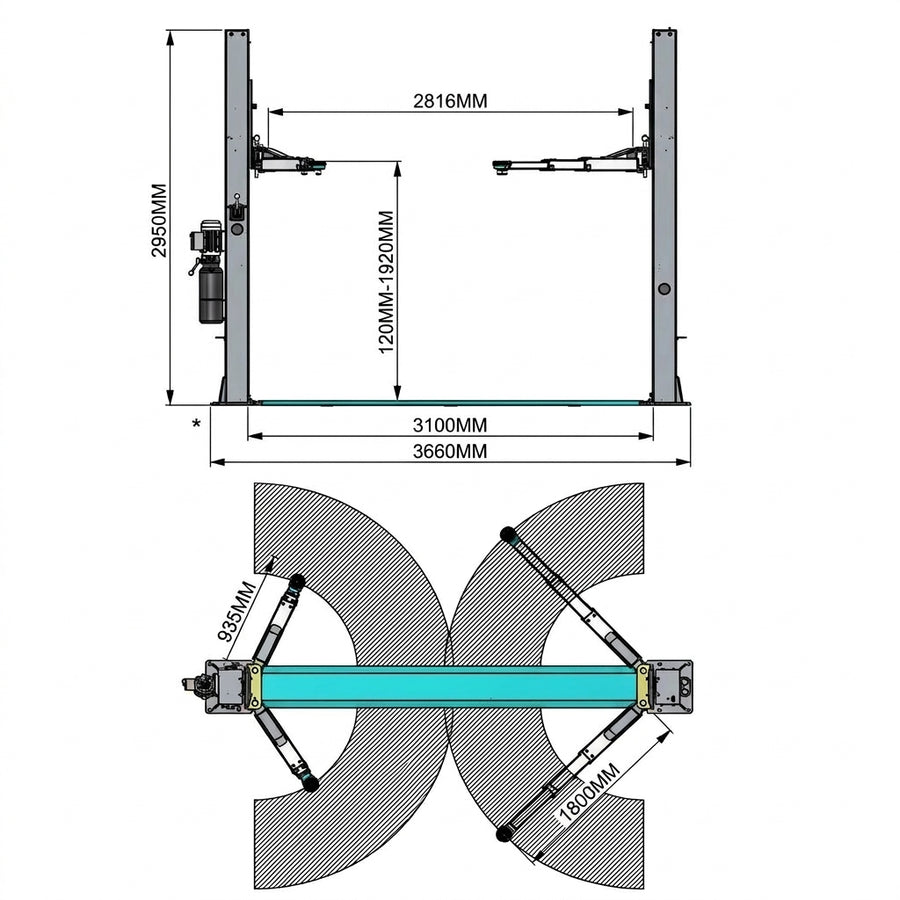 4.5 Tonne Base Plate Car Hoist Single Point Release YL-245