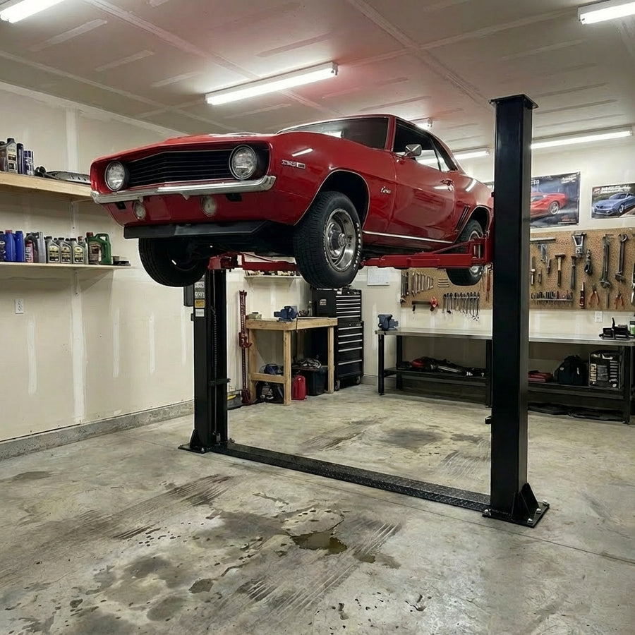 2.4m High Low Profile 4.5 Tonne Base Plate Car Hoist Electric Locks Suitable for Home Garage - YL-240SE