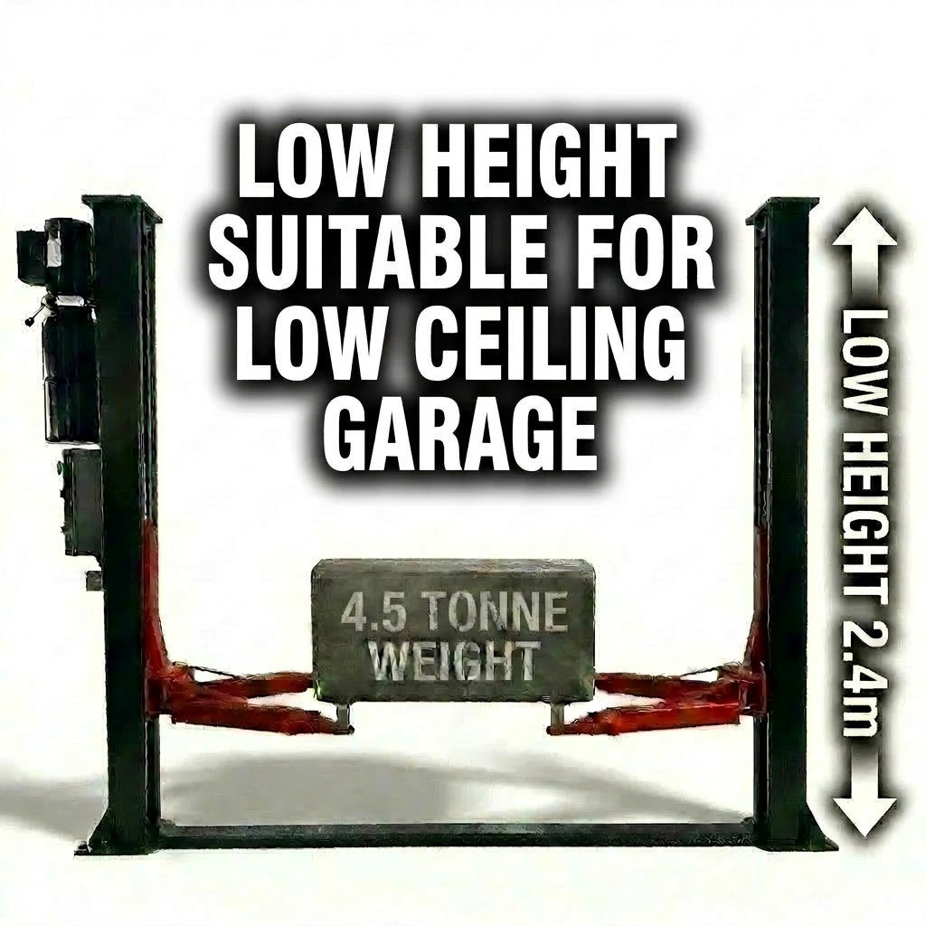 2.4m High Low Profile 4.5 Tonne Base Plate Car Hoist Electric Locks Suitable for Home Garage - YL-240SE