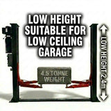 2.4m High Low Profile 4.5 Tonne Base Plate Car Hoist Electric Locks Suitable for Home Garage - YL-240SE