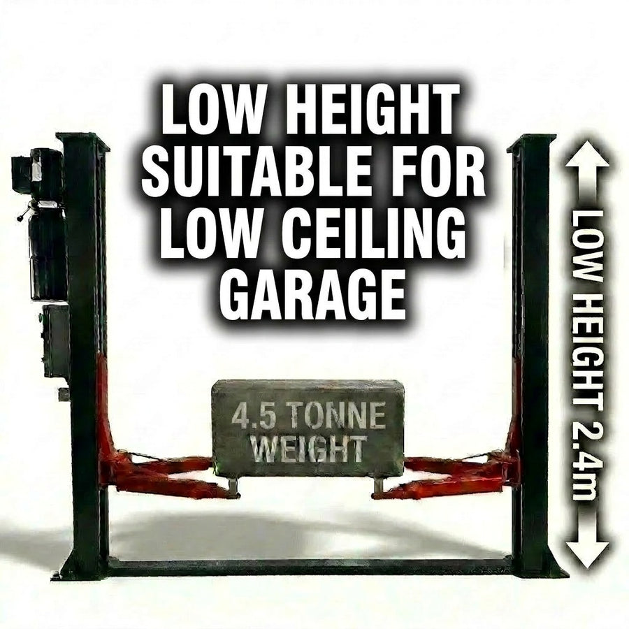 2.4m High Low Profile 4.5 Tonne Base Plate Car Hoist Electric Locks Suitable for Home Garage - YL-240SE