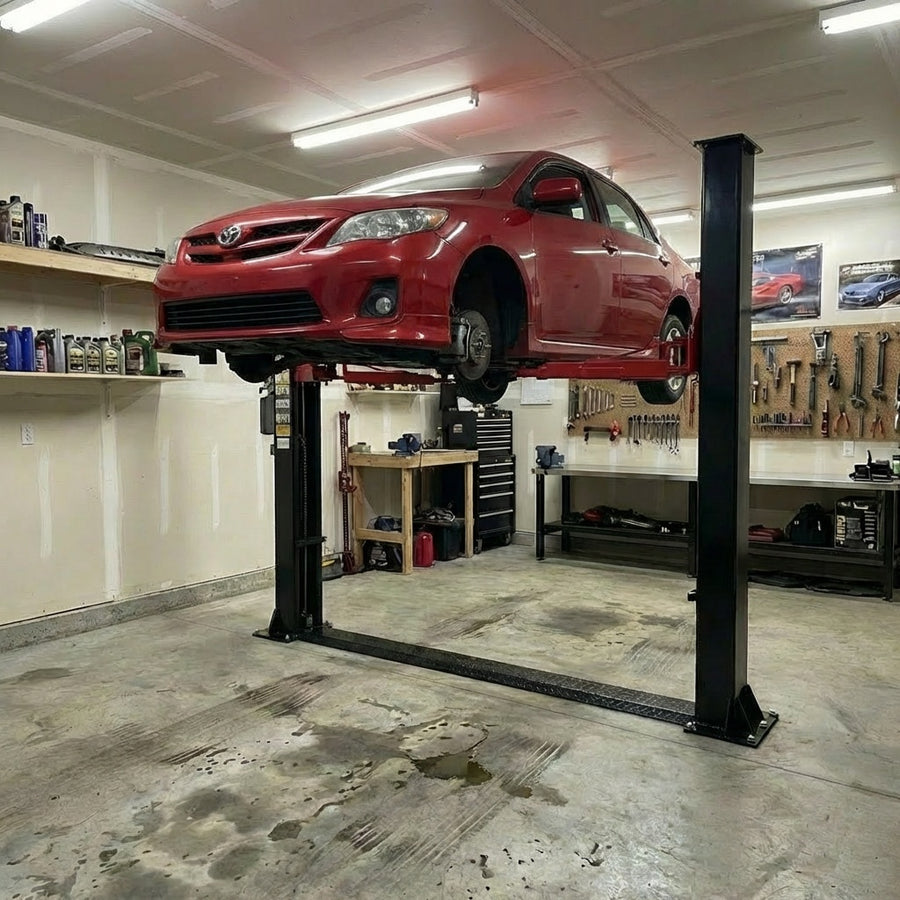 2.4m High Low Profile 4.5 Tonne Base Plate Car Hoist Electric Locks Suitable for Home Garage - YL-240SE