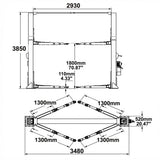 5Tonne YL-350 Clear Floor Car Hoist Extra Thick Columns, Single Point release 5000kg