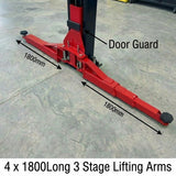 YL-350W 5 Tonne Extra Wide Clear Floor Car Hoist With 3 Stage Arms Single Point Release 3.4m Between Columns 5000kg
