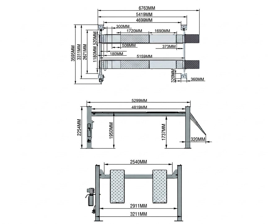 Highlift YL-5500 5.5 Tonne 4 Post Commercial Heavy Duty Car Hoist