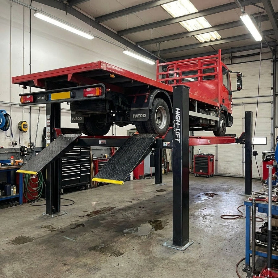 Highlift YL-8000 8 Tonne 4 Post Truck, Car Commercial Use with Wheel Alignment Slip Plates