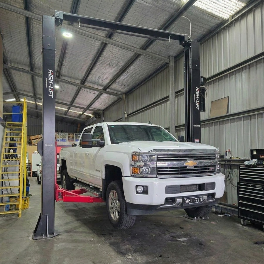 6.0 Tonne YL-650E Clear Floor Car Hoist Extra High Columns, Electric Lock Release 6000kg