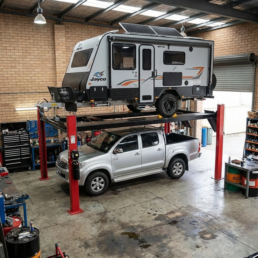 FYLPF-4500  4 Post Car Hoist 4.5 Tonne Extra High & Wide Model with caster kit