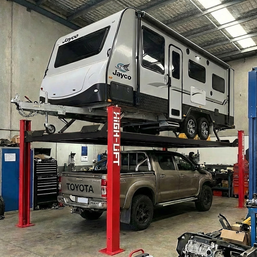 FYLPF-4500  4 Post Car Hoist 4.5 Tonne Extra High & Wide Model with caster kit