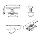2 Tonne Car Hoist Rolling Bridge Jack to Suit YLPF-4500 With Air/Hydraulic Pump