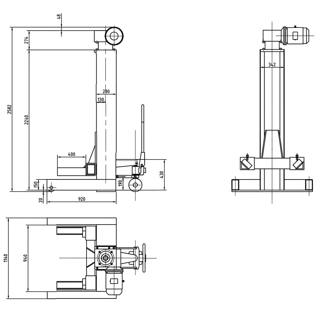 Mobile Truck, Bus, Forklift Column Lift Hoist 7.5Tonne Per Column 30Ton, 3phase AA-4C