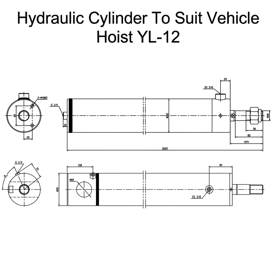 Hydraulic Cylinder/Rams for 4 Post Vehicle Hoists 4 Tonne to 15 Tonne