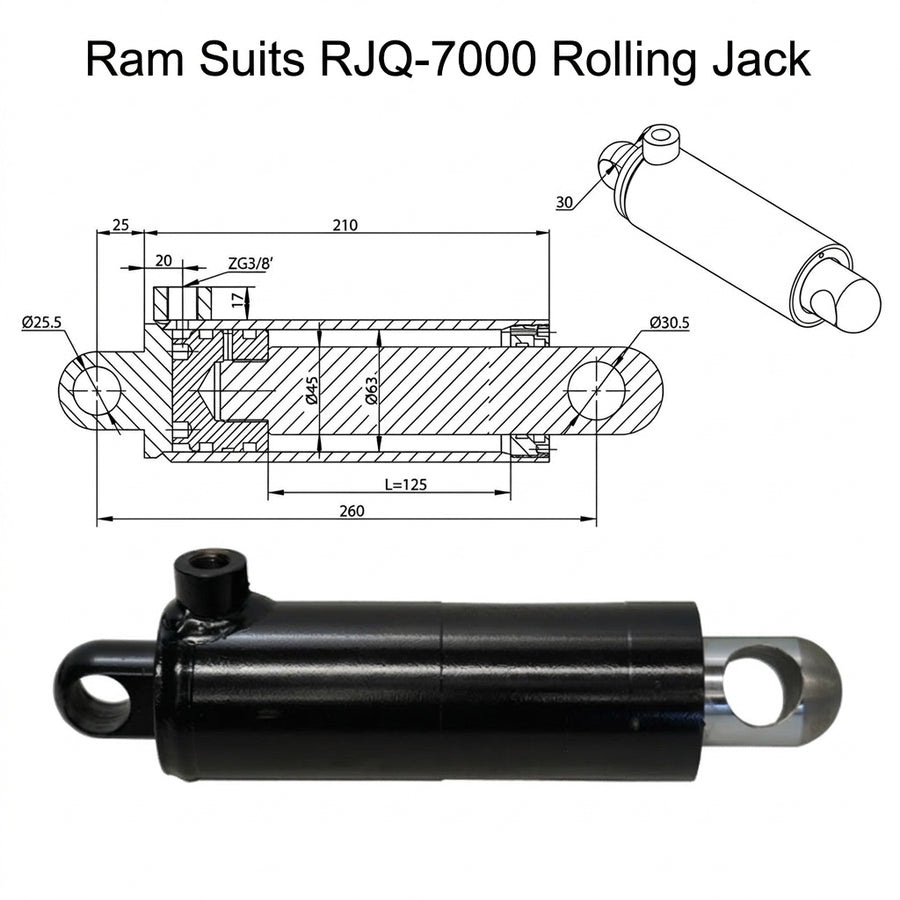 Hydraulic Cylinder/Rams For Rolling Jacks