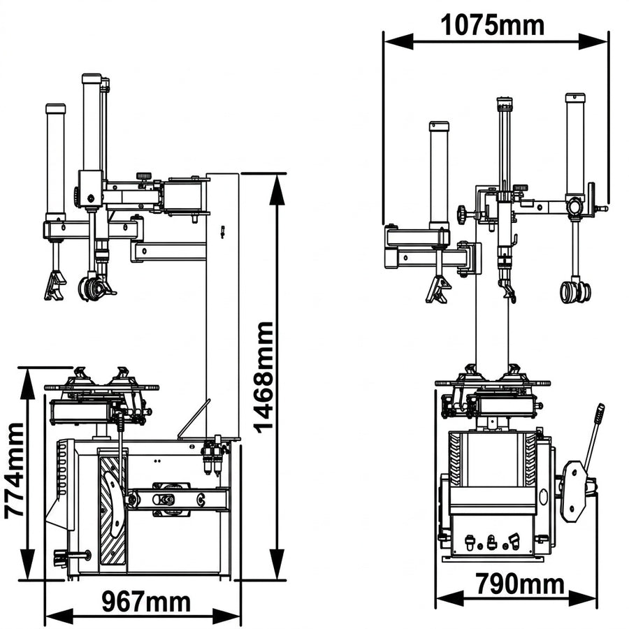DS-706C3 24" Rim Assist Arm Tyre Changer Swing Arm Wheel Changer