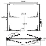 4.5 Tonne Clear Floor Car Hoist Single Point Release YL-340