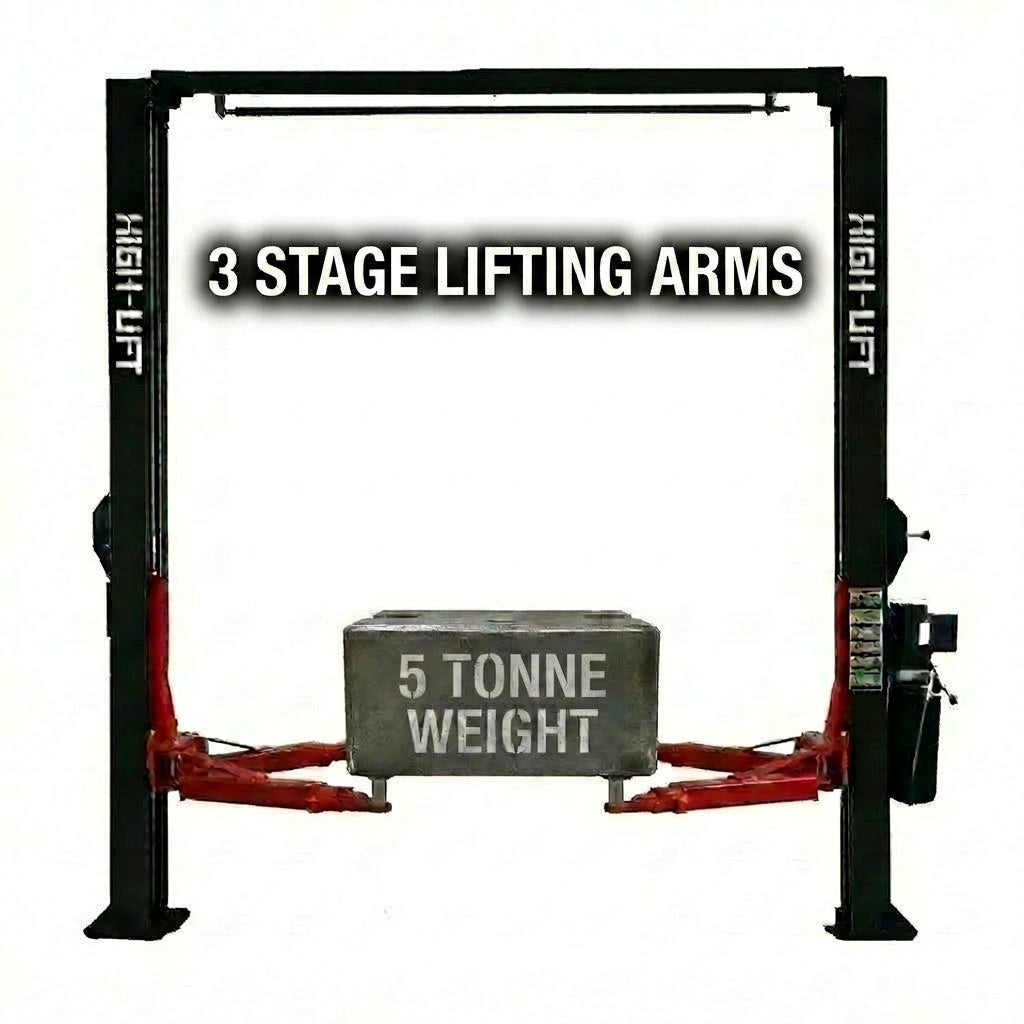 5Tonne YL-350 Clear Floor Car Hoist Extra Thick Columns, Single Point release 5000kg