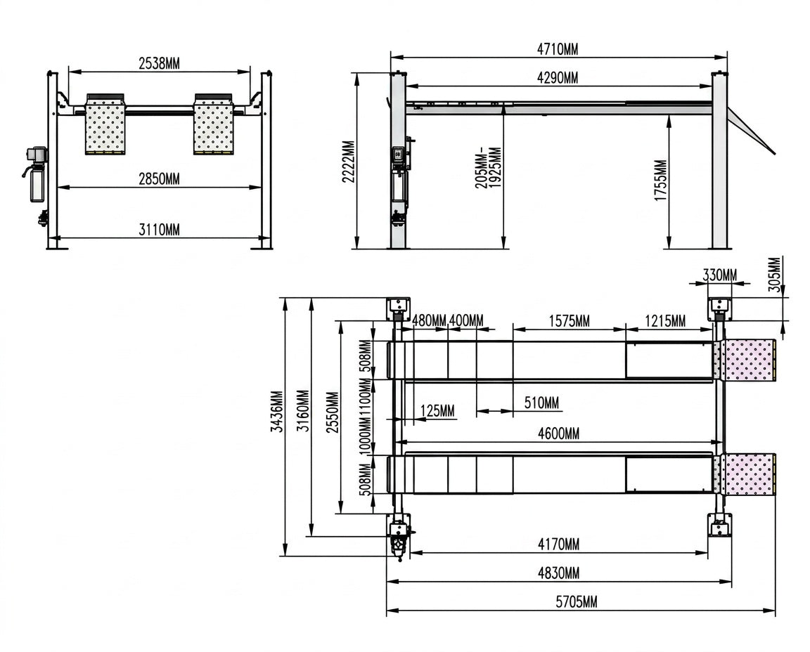 Highlift YL-4.0 4 Tonne 4 Post Commercial Workshop Heavy-Duty Car Hoist
