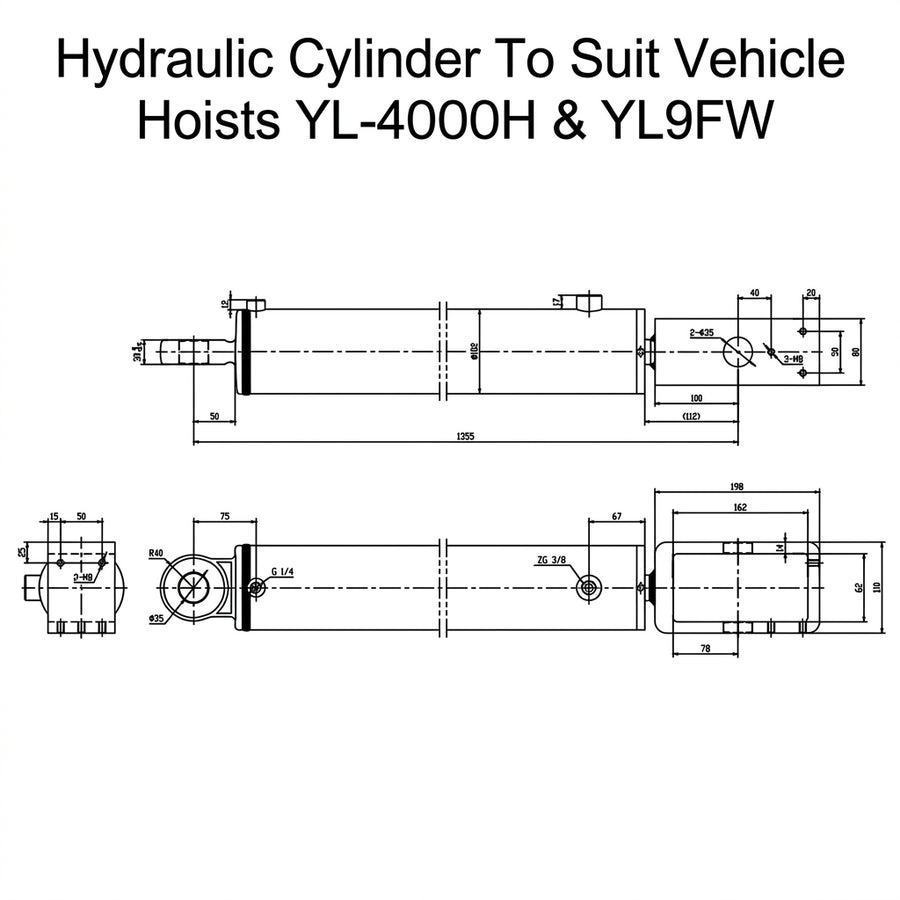 Hydraulic Cylinder/Rams for 4 Post Vehicle Hoists 4 Tonne to 15 Tonne
