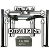 4 Post Caravan Storage Hoist 4.5 Tonne Extra High & Wide Model