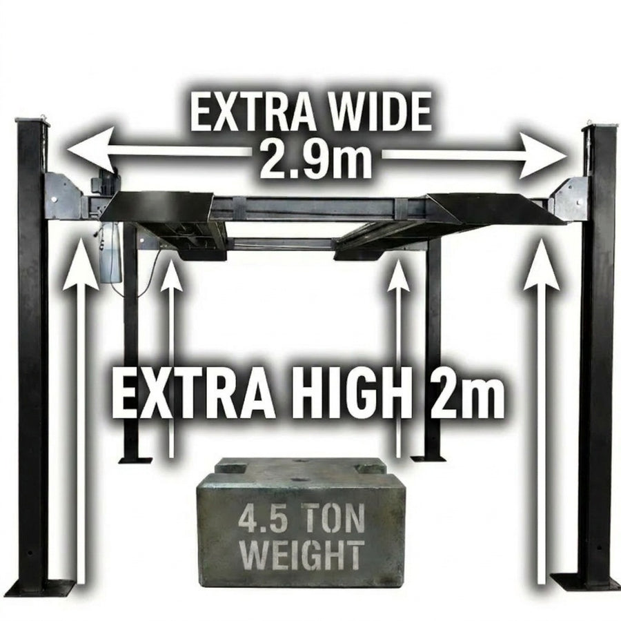 4 Post Caravan Storage Hoist 4.5 Tonne Extra High & Wide Model