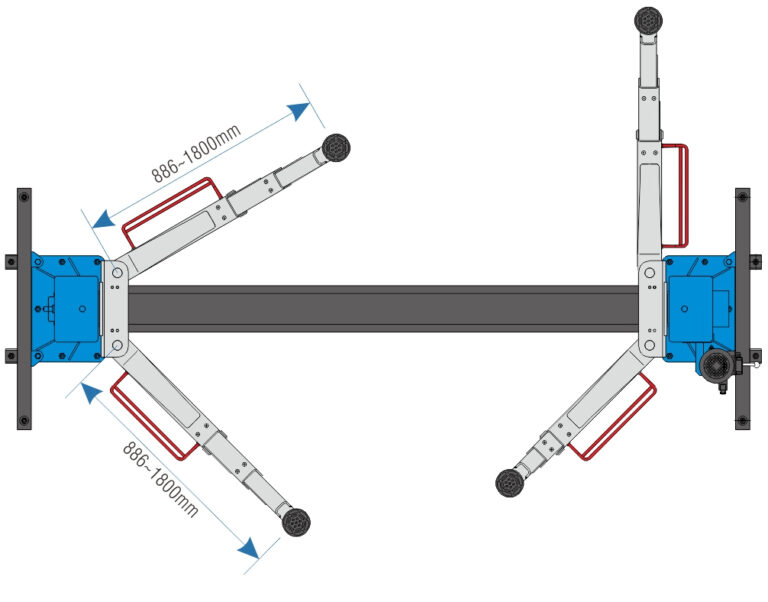 YL268 Base Plate Car Truck Hoist 6.8 Ton Single Point Release, 3 Stage Lifting Arms Aussie