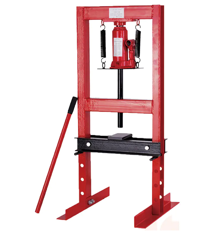 6-Ton Hydraulic Shop Floor Press with Press Plates and H Frame is Ideal for Gears and Bearings