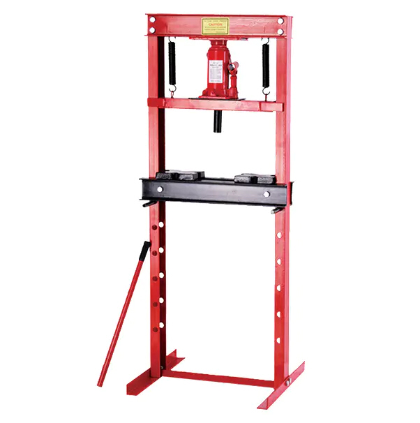 12-Ton Hydraulic Shop Floor Press with Press Plates and H Frame is Ideal for Gears and Bearings