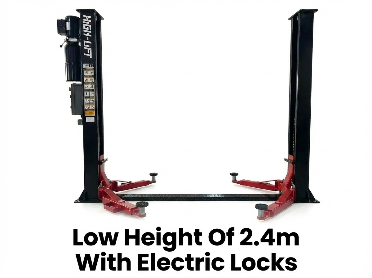 2.4m High Low Profile 4.5 Ton Base Plate Car Hoist Electric Locks ...