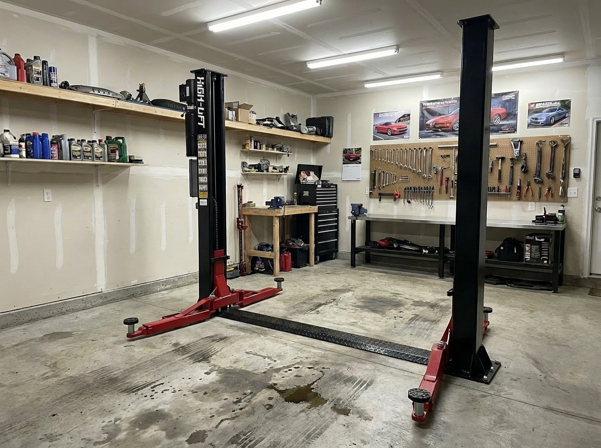 2.4m High Low Profile 4.5 Ton Base Plate Car Hoist Electric Locks ...