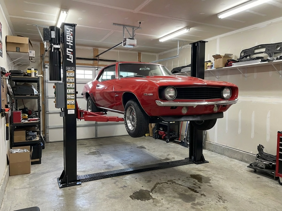 2.4m High Low Profile 4.5 Ton Base Plate Car Hoist Electric Locks ...